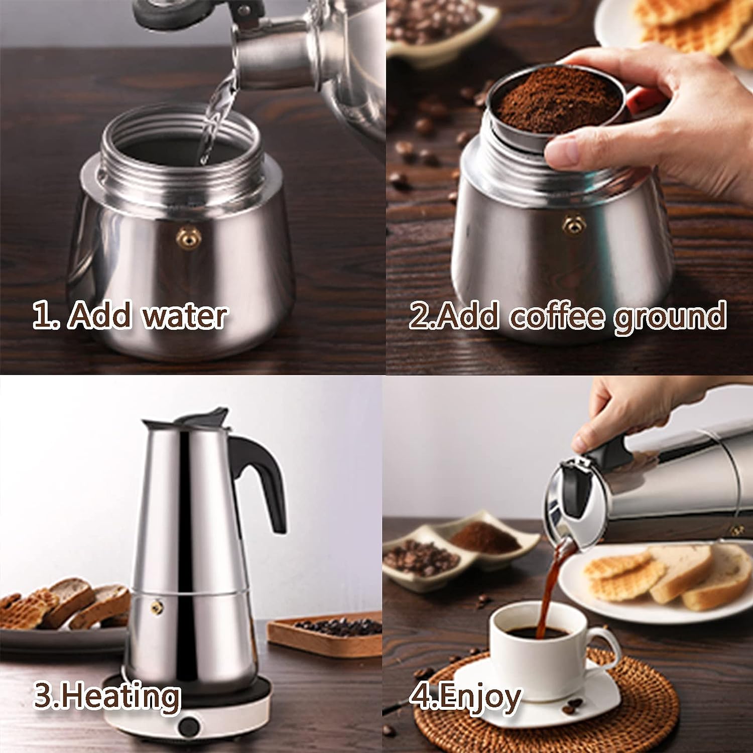 4/6/9 tazze Moka Pot Caffe Mac - Coffee Equipment For Sale recensione e prezzo